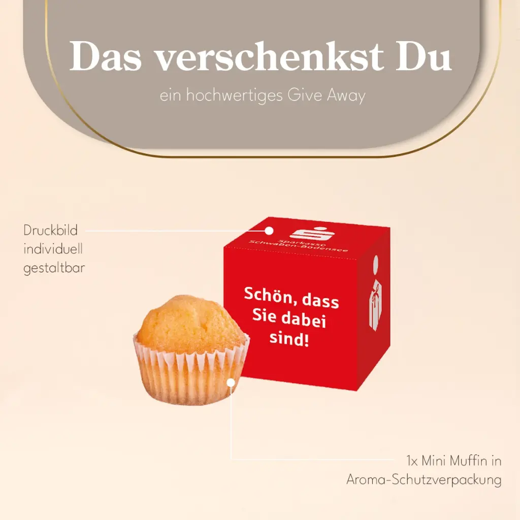 Muffin Mini im Werbewürfel
