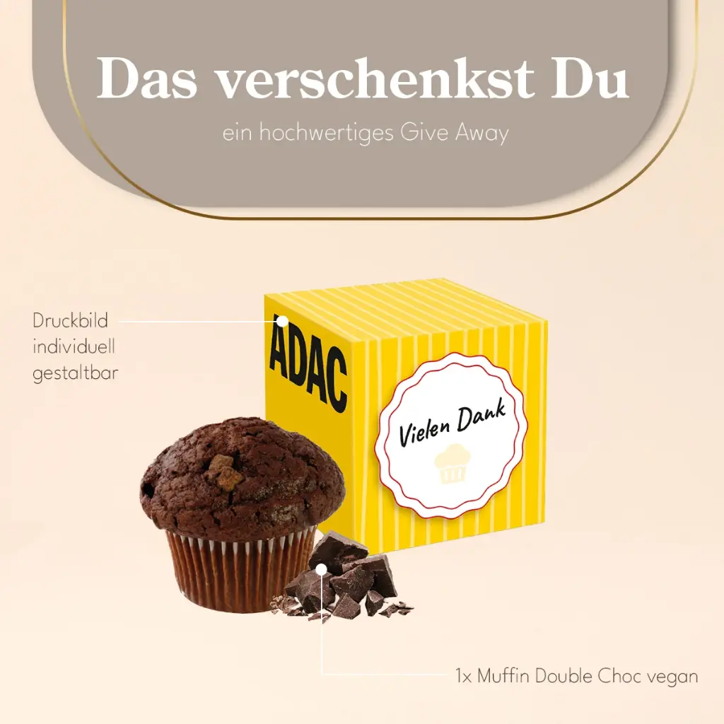 Muffin Maxi im Werbewürfel