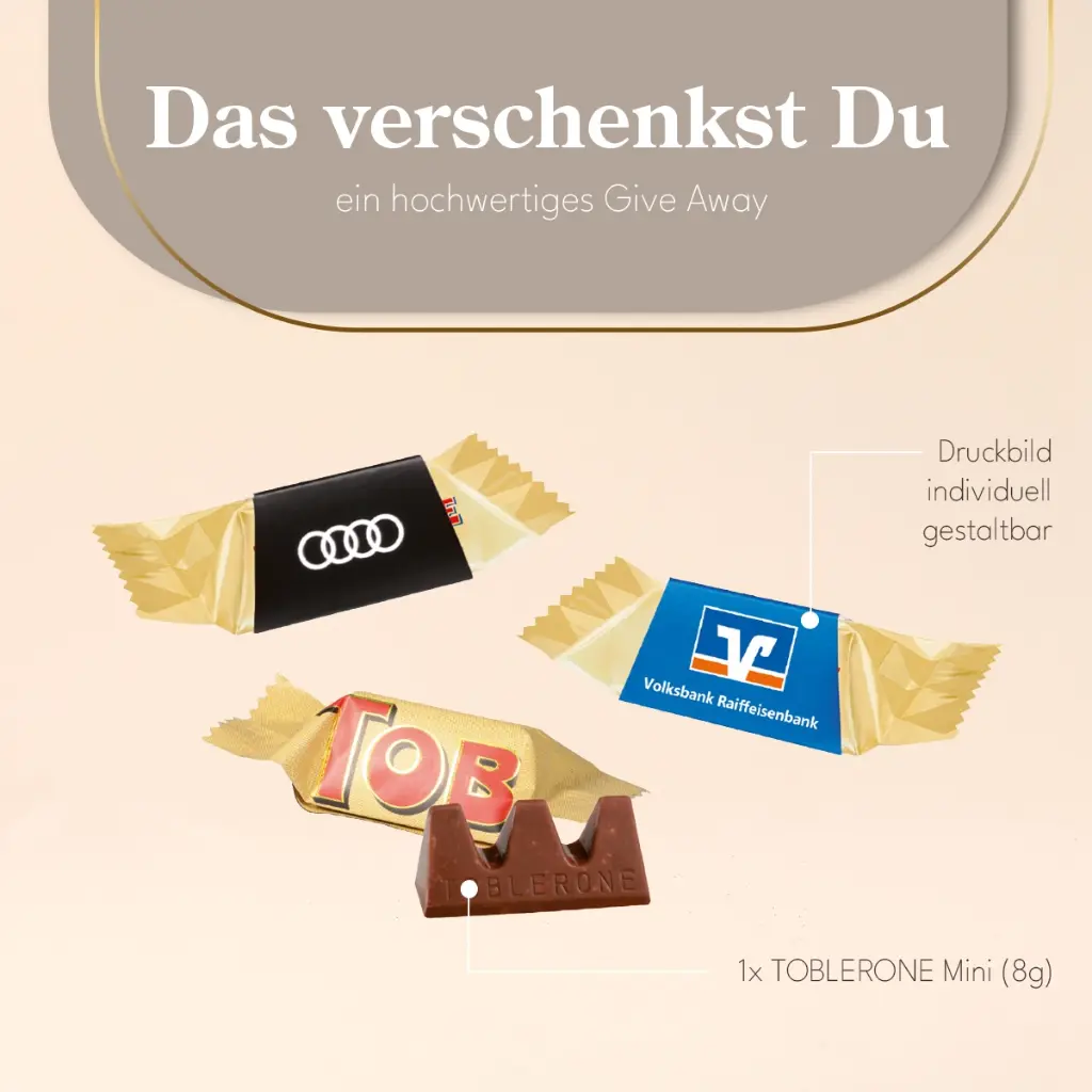 TOBLERONE Minis mit Werbeschuber
