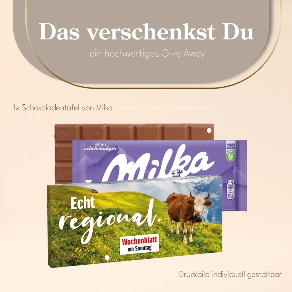 Schokolade von Milka, 100g
