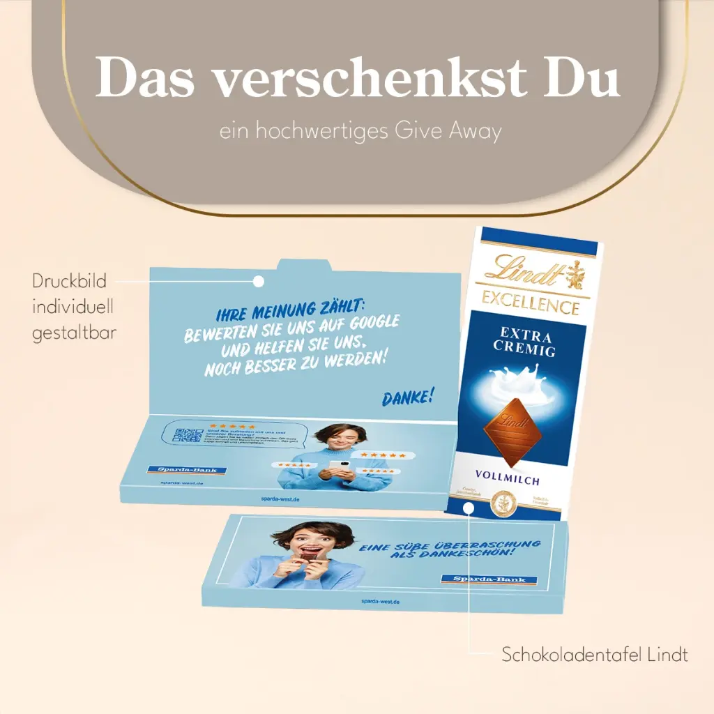 Grußkarte mit Schokoladentafel von Lindt Excellence