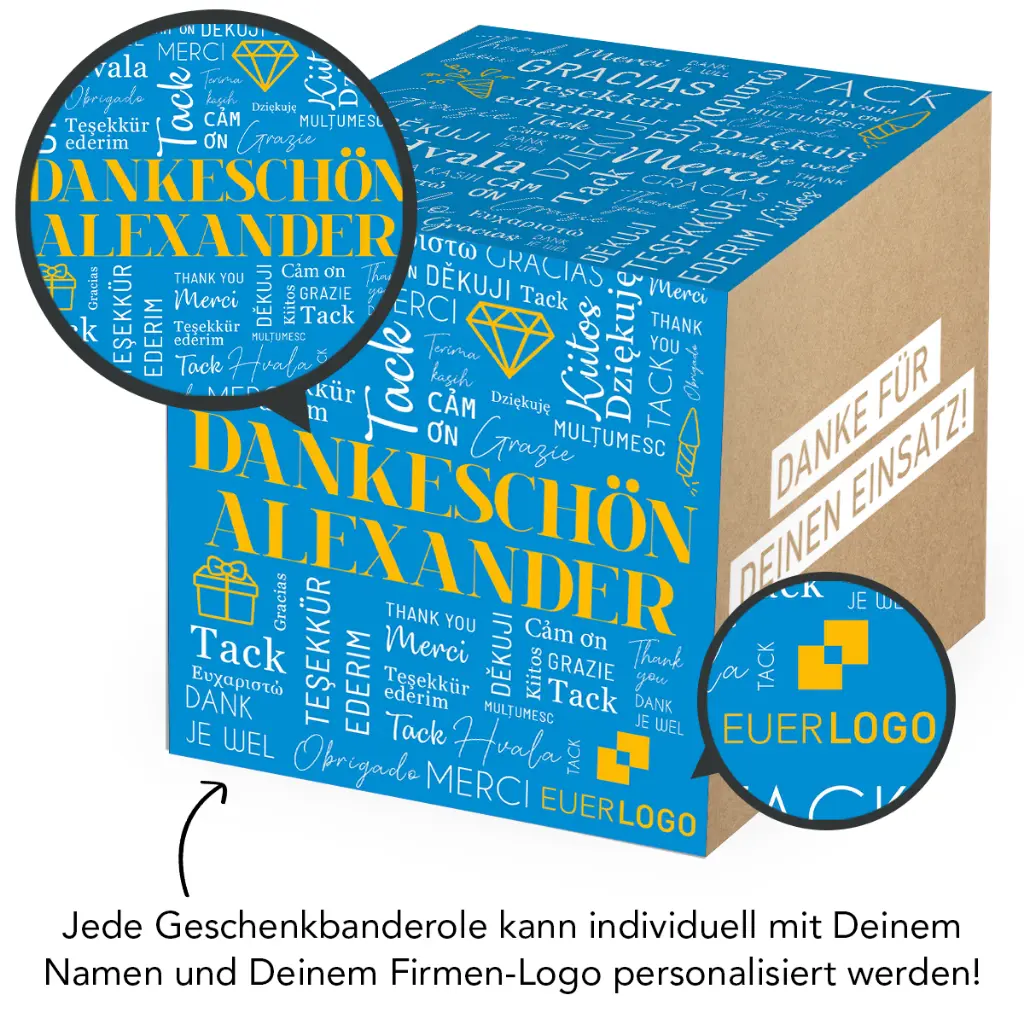 Geschenkbox "Danke International"