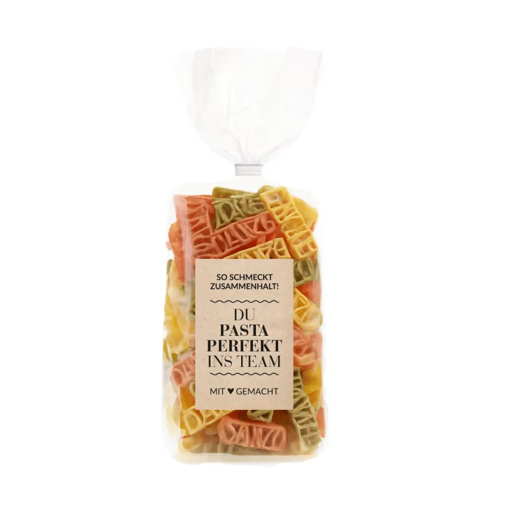 Danke-Pasta "Du Pasta perfekt ins Team"
