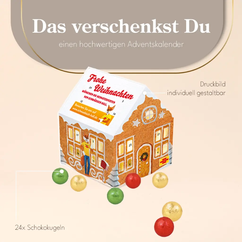 Adventskalender "Weihnachtshaus" Classic mit Fairtrade® Schokolade
