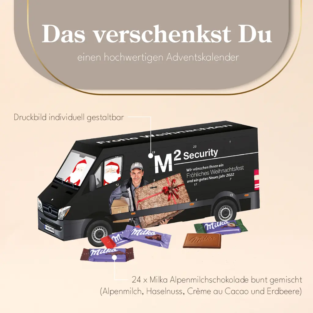 3D Adventskalender "Transporter" mit Milka Schokolade