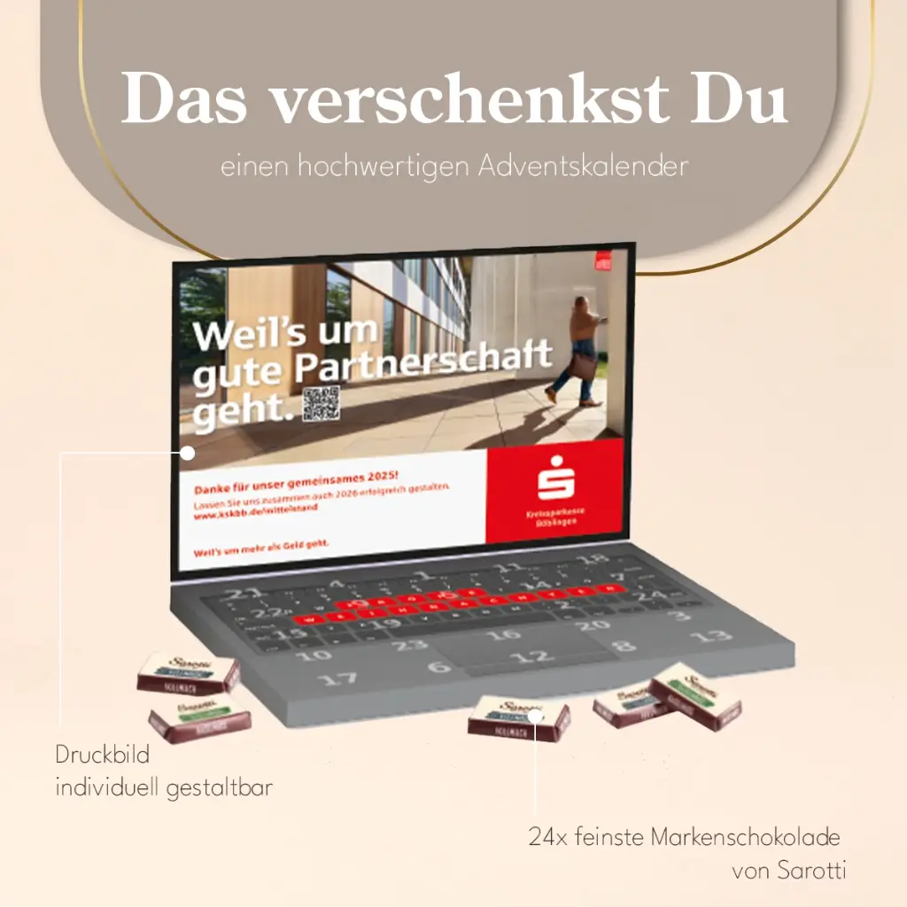 Adventskalender Laptop mit Sarotti Fairtrade®