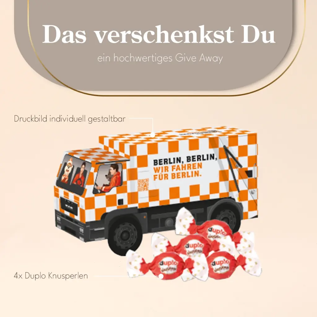 3D Präsent "LKW" mit duplo Knusperlen