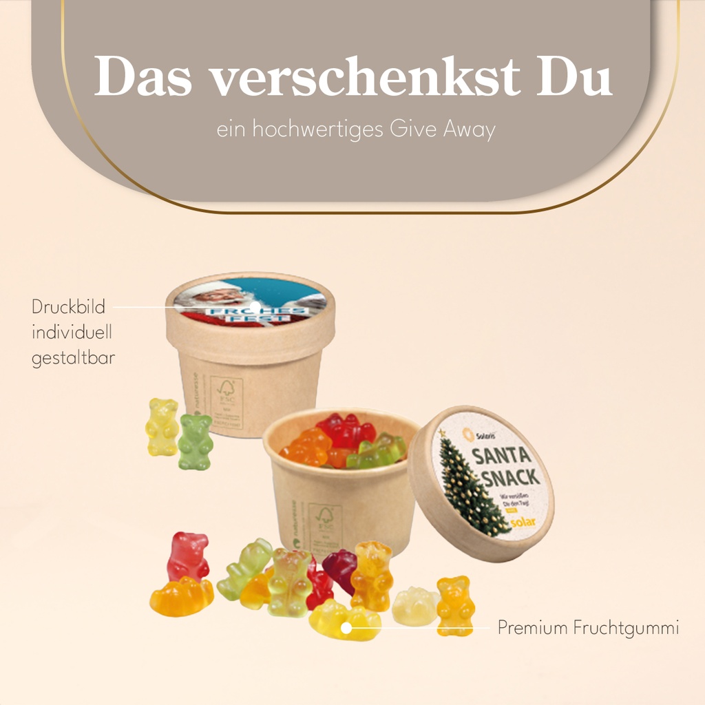 Werbe Fruchtgummi Paperbox mit Einleger