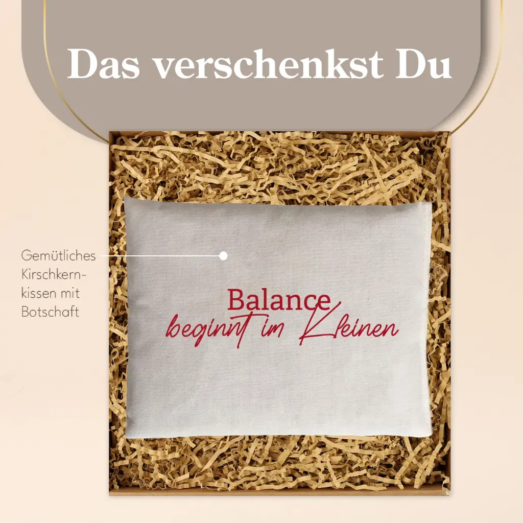 Kirschkernkissen "Balance beginnt im Kleinen"