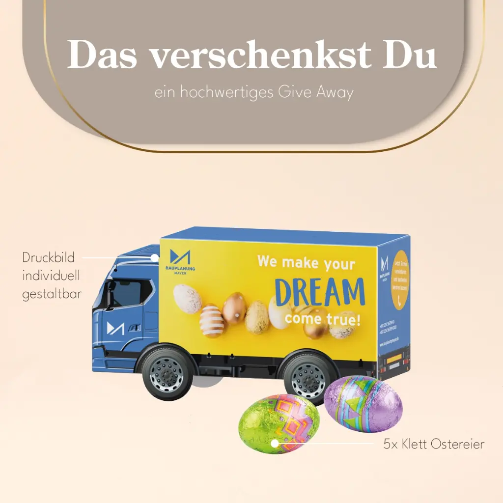 3D-Präsent LKW, Klett Ostereier