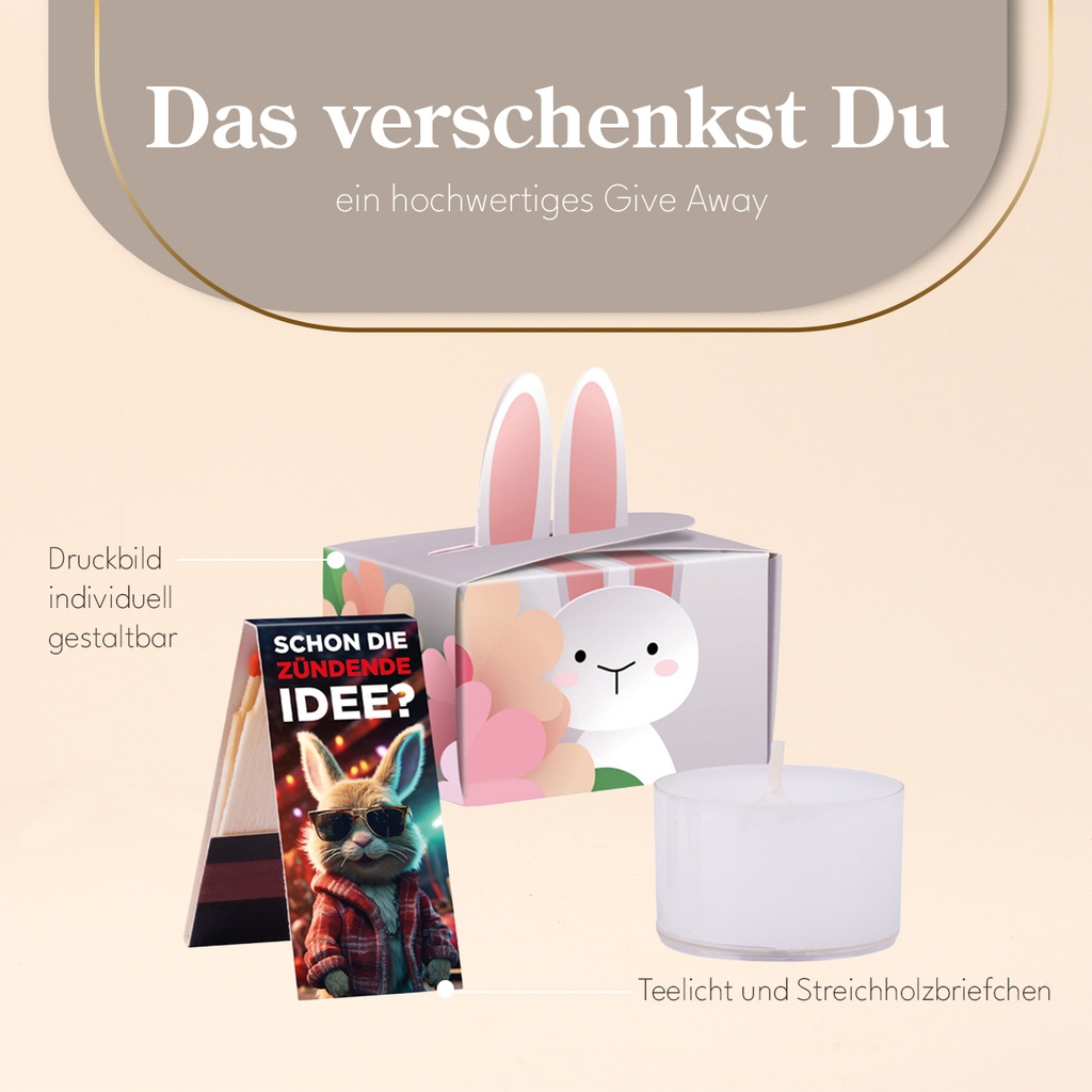 Geschenkbox Mini Hasenohren, Teelicht