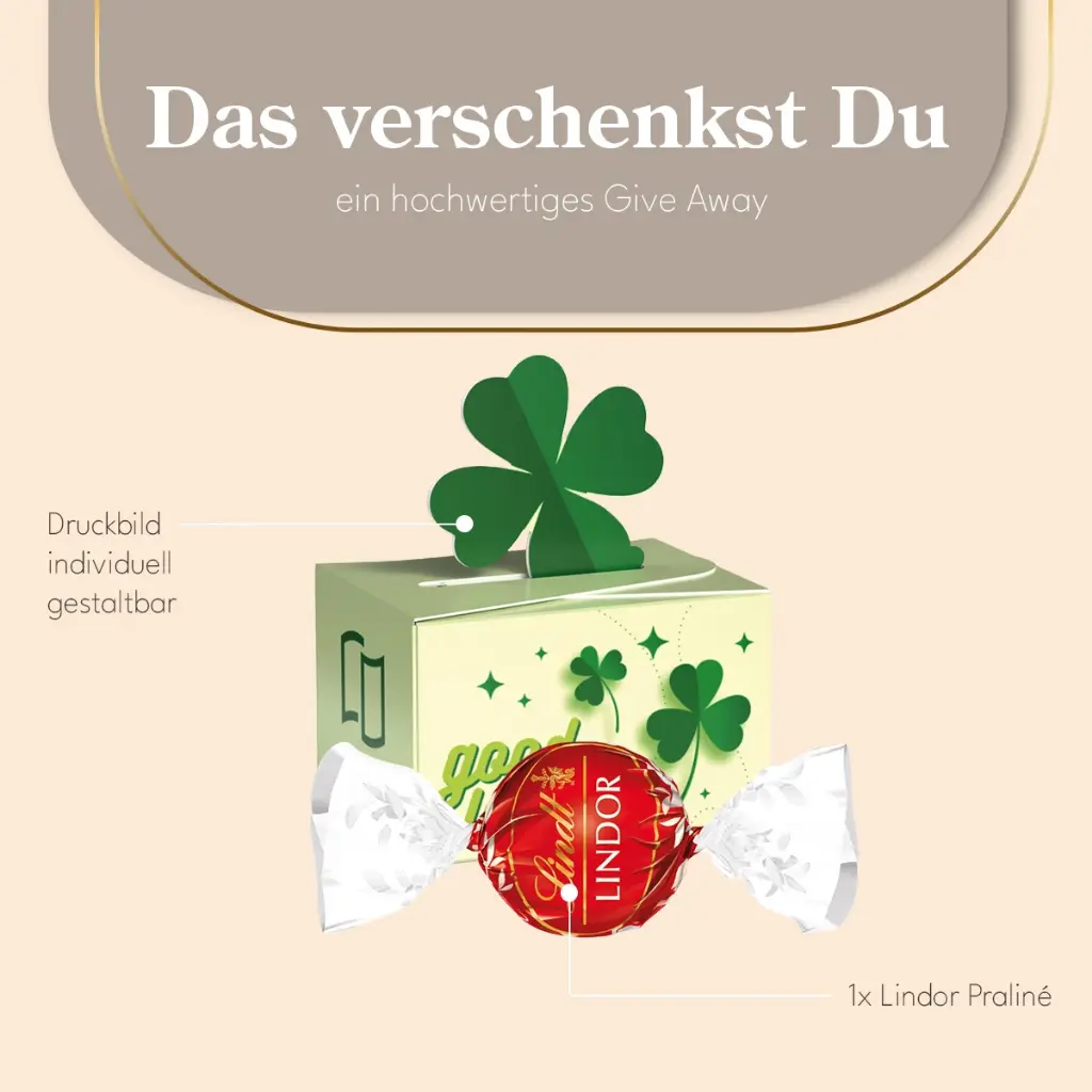 Geschenkbox Mini Kleeblatt, Lindt LINDOR