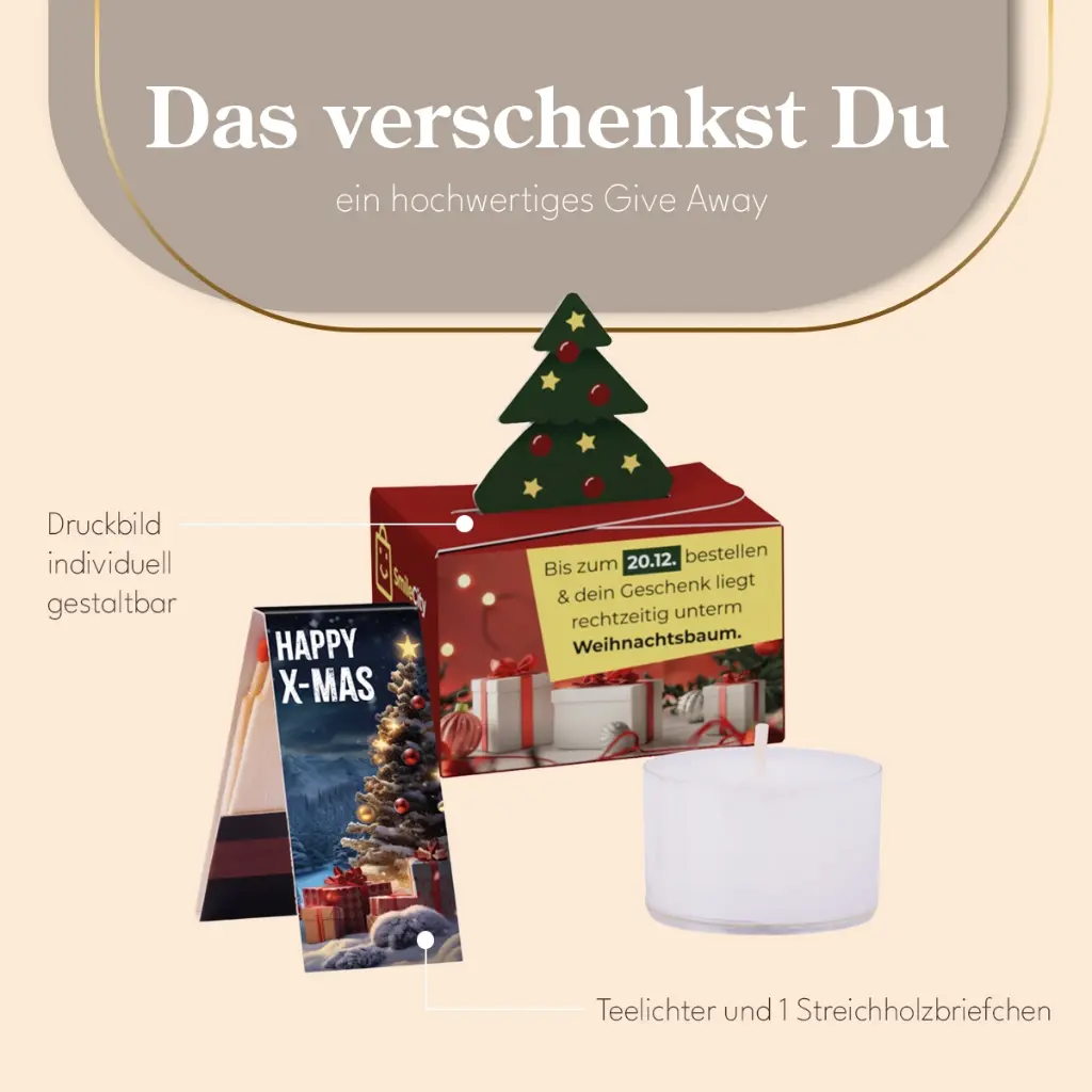 Geschenkbox Mini Tanne, Teelicht