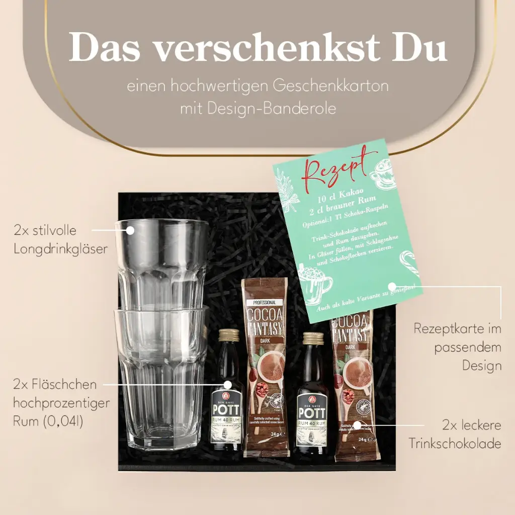 Geschenkset "Schoko mit Schuss"