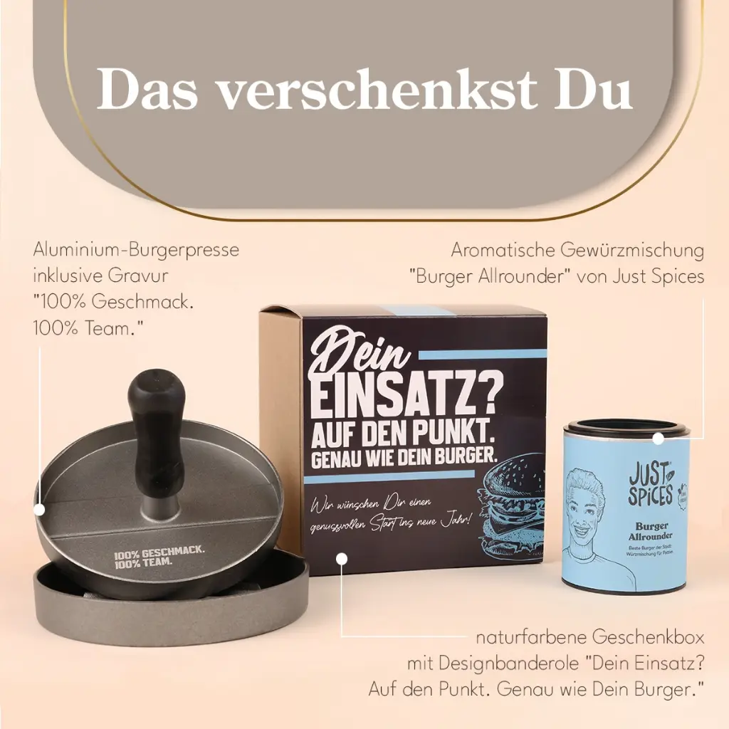 Burger-Set "100 % Geschmack. 100% Team."
