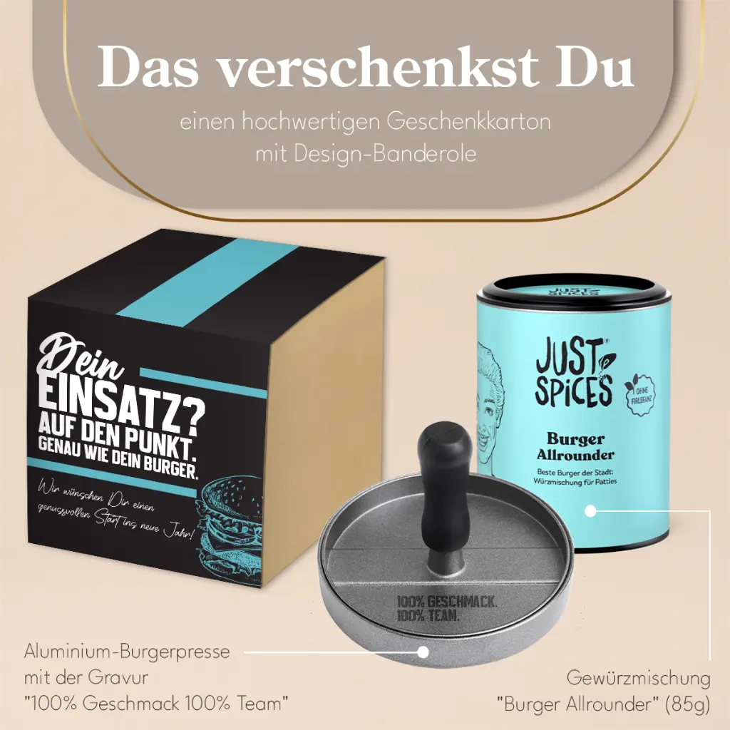 Burger-Set "100 % Geschmack. 100% Team."