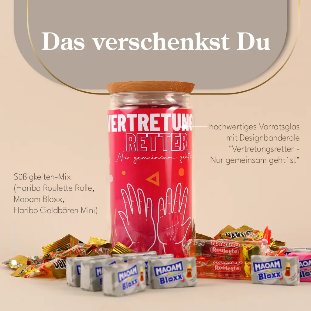 Teamgeschenk M "Vertretungsretter" - Haribo Mix