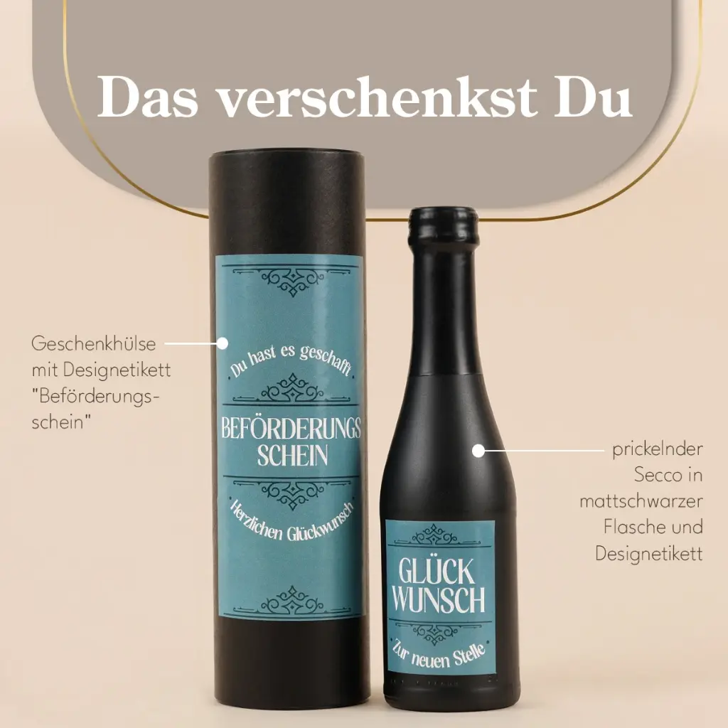 Beförderungsschein "Du hast es geschafft" - Secco