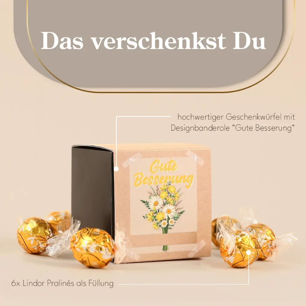 Gute Besserung "Blumenstrauß" - Lindt Box