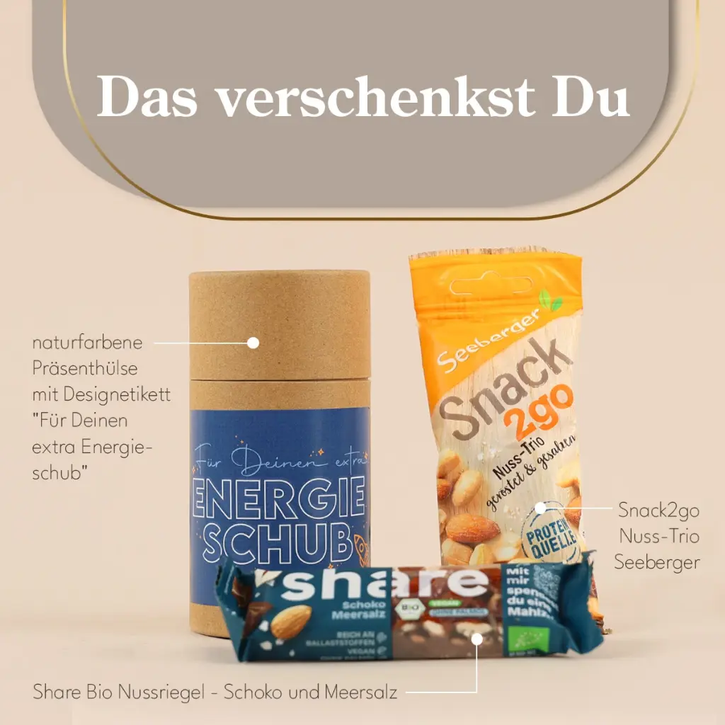Präsenthülse "Für Deinen extra Energieschub"