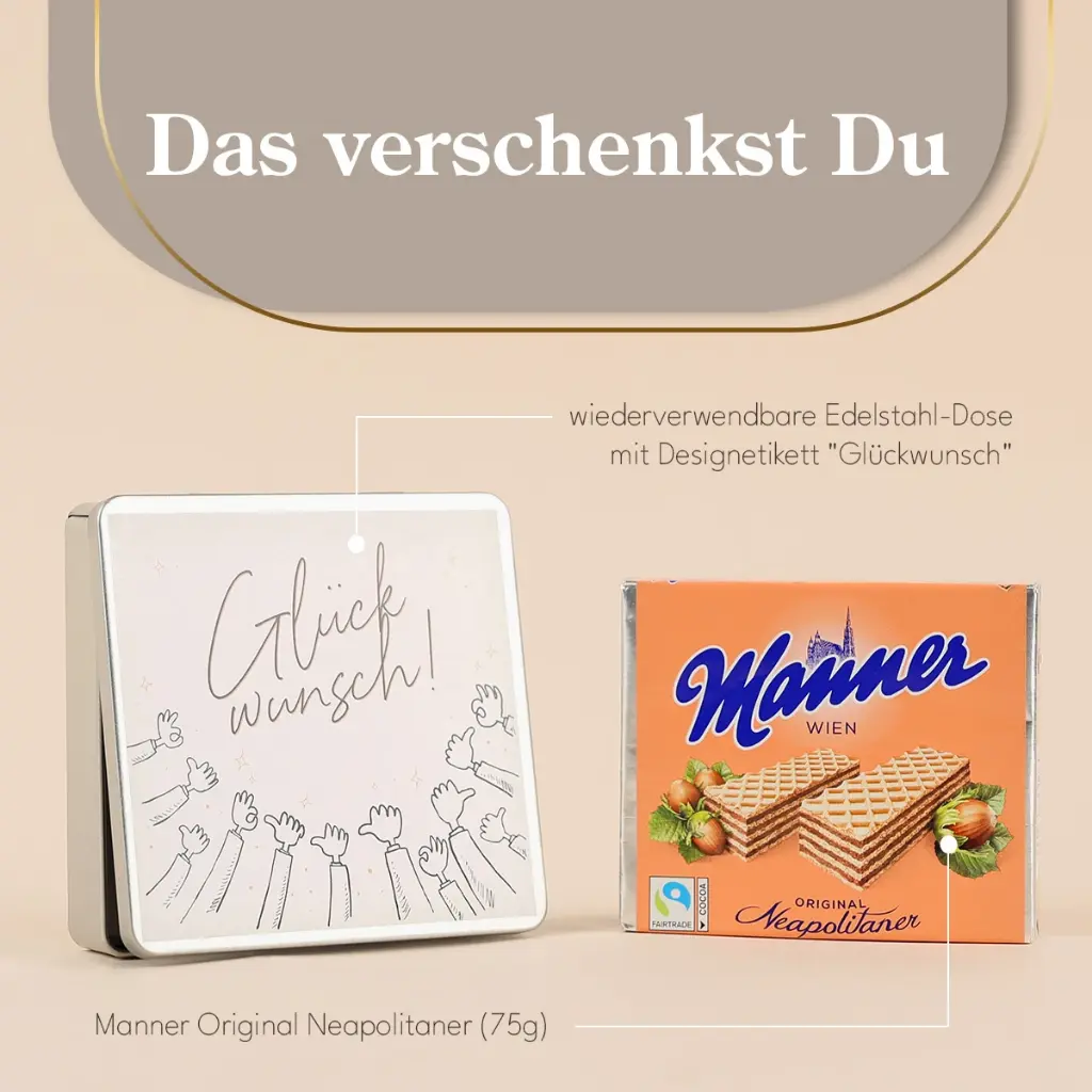 Geschenkdose "Glückwunsch" - Manner