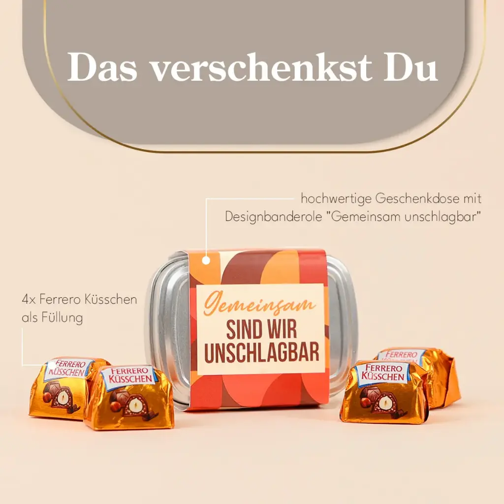 Geschenkdose "Gemeinsam unschlagbar" - Ferrero Küsschen