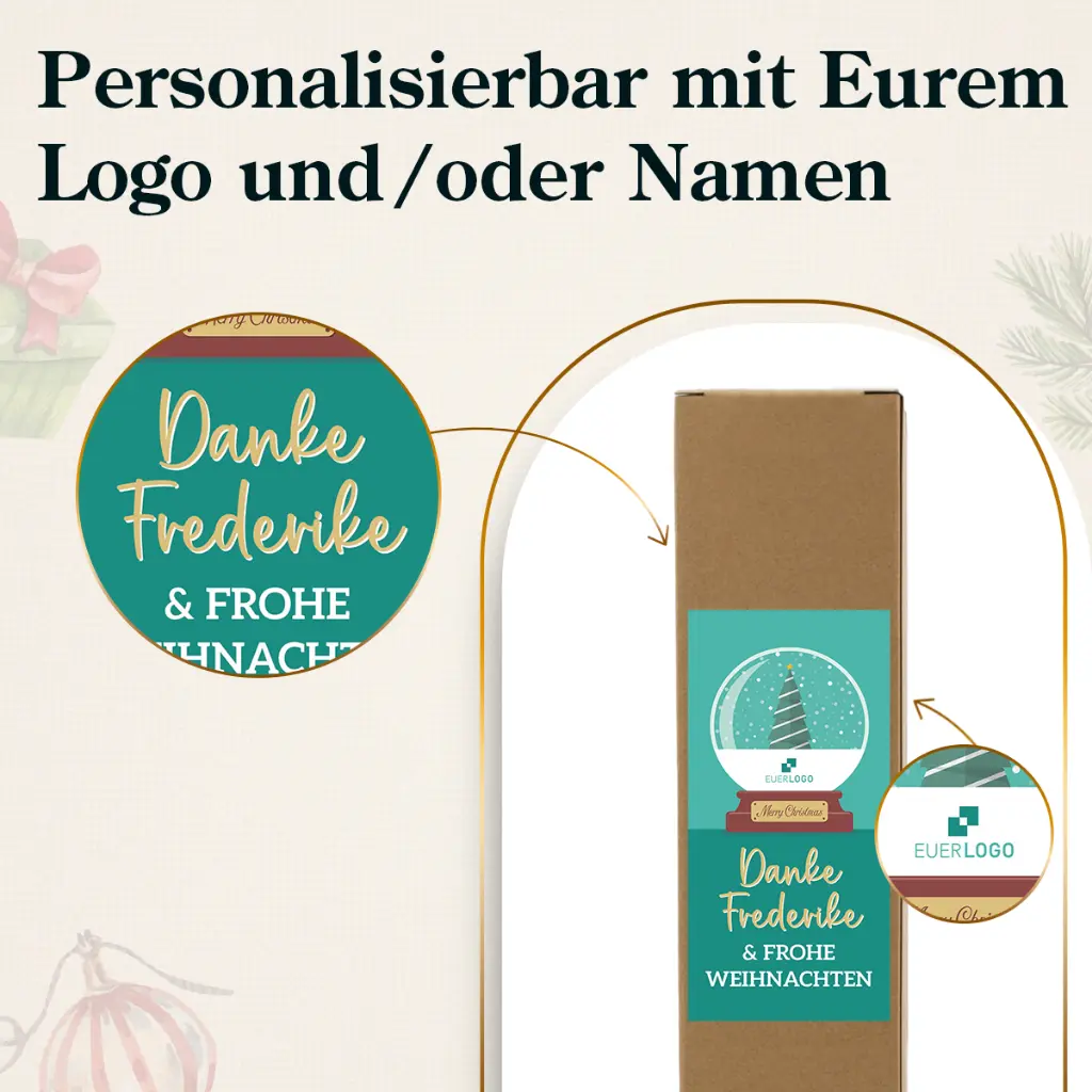 Vakuum-Trinkflasche weiß - Xmas