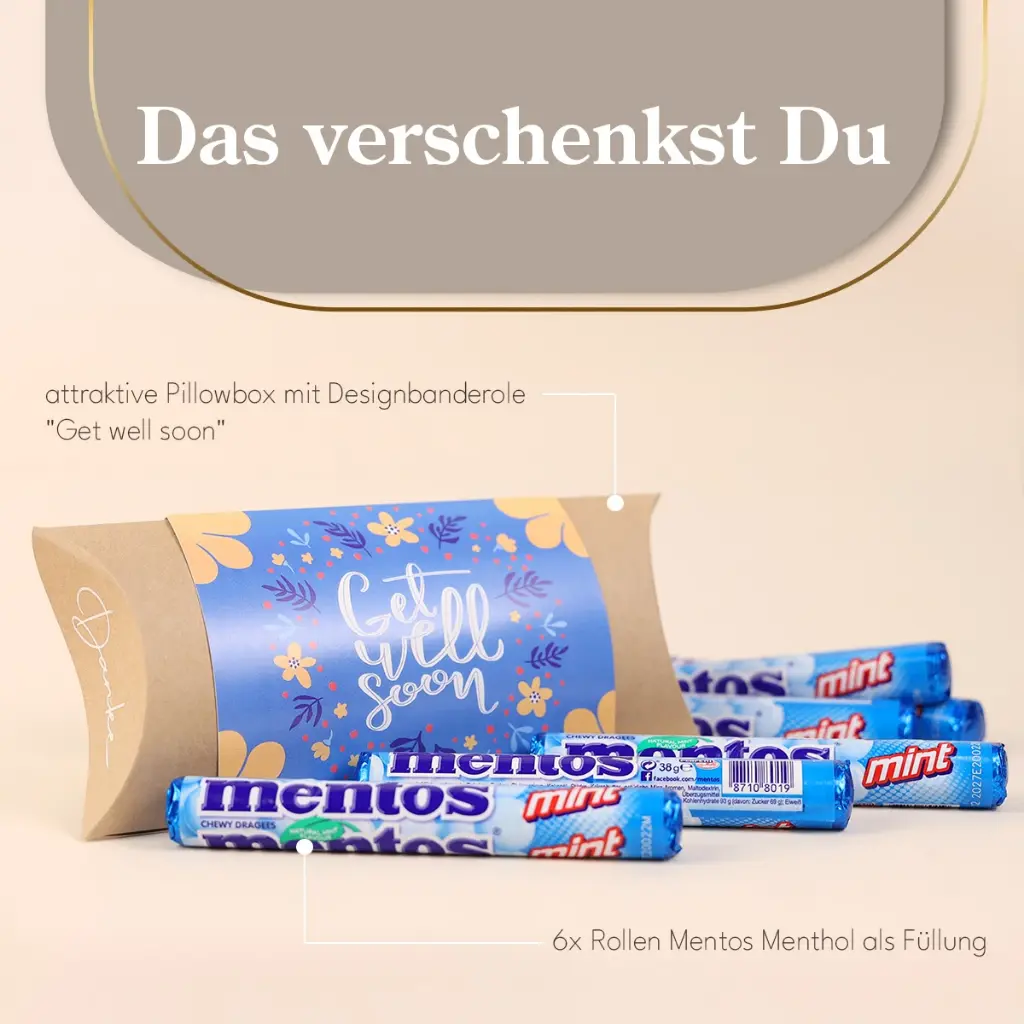 Pillowbox "Get well soon" - Mentos Menthol