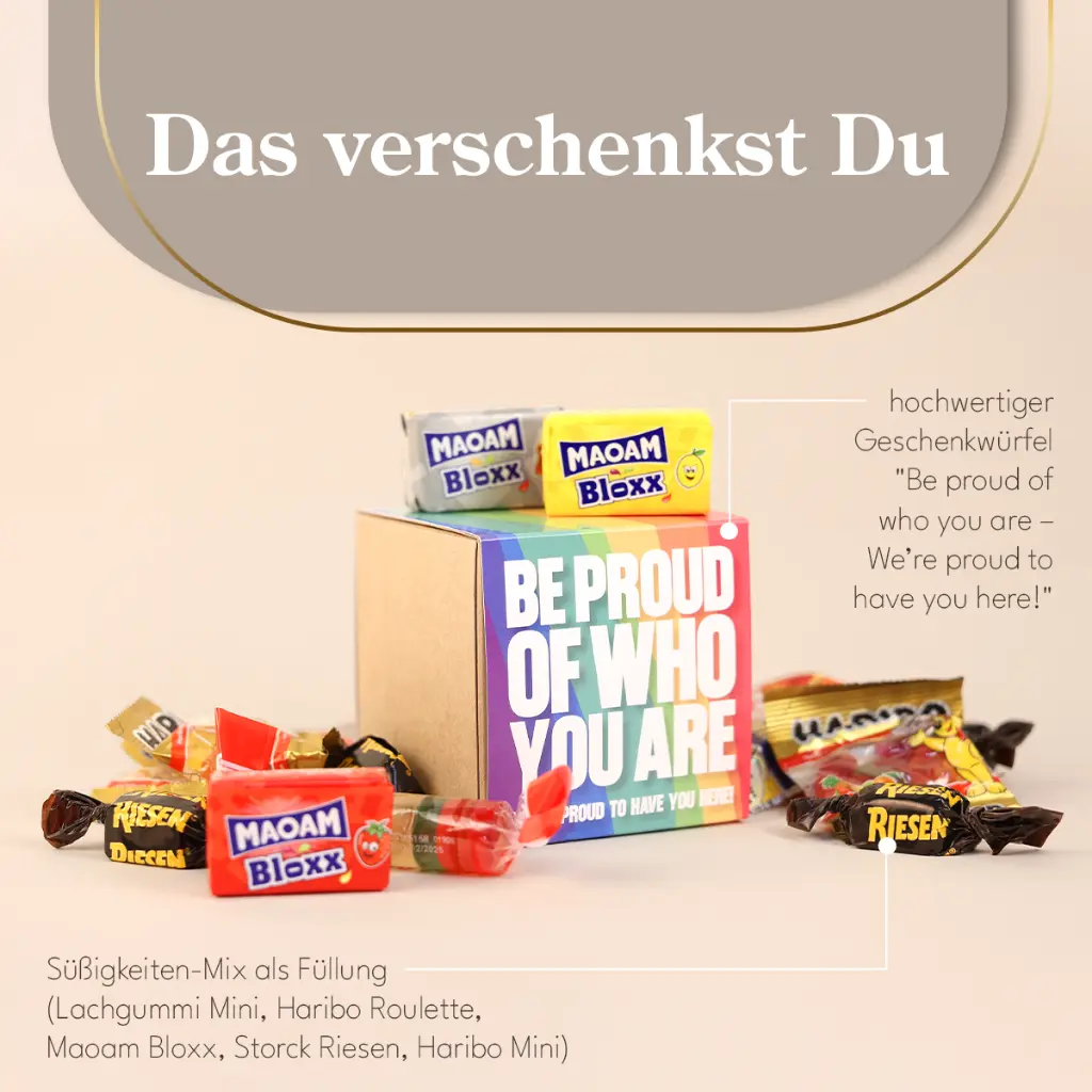 Geschenkbox "Be proud of who you are"