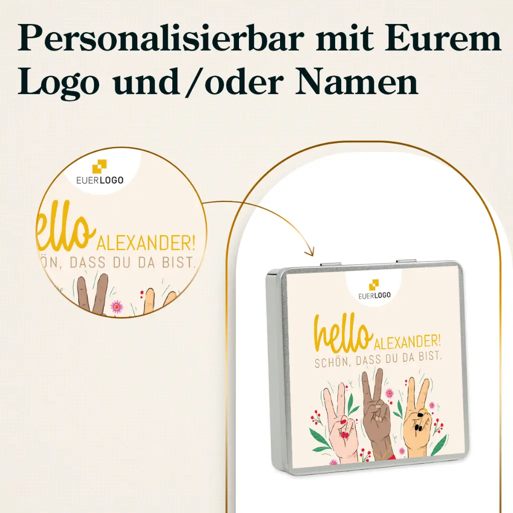 Geschenkdose "Willkommen Hello - Peace" - Ritter Sport Vegan