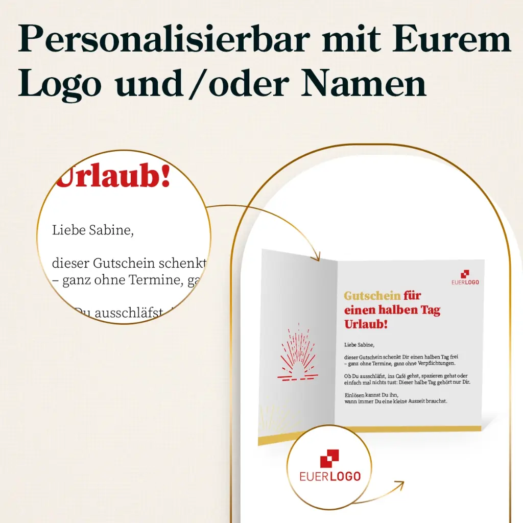 Zeitgeschenk "Halber Tag Urlaub" 