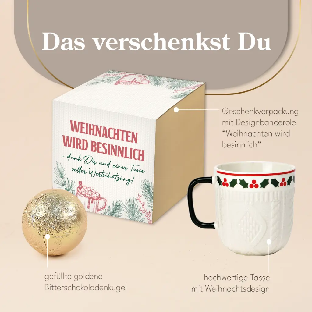Weihnachtstasse voller Freude