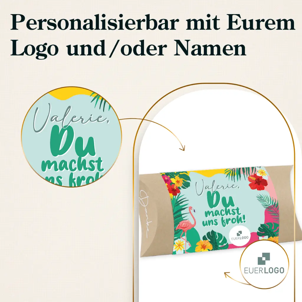 Pillowbox "Du machst uns froh" - Haribo Tropifrutti