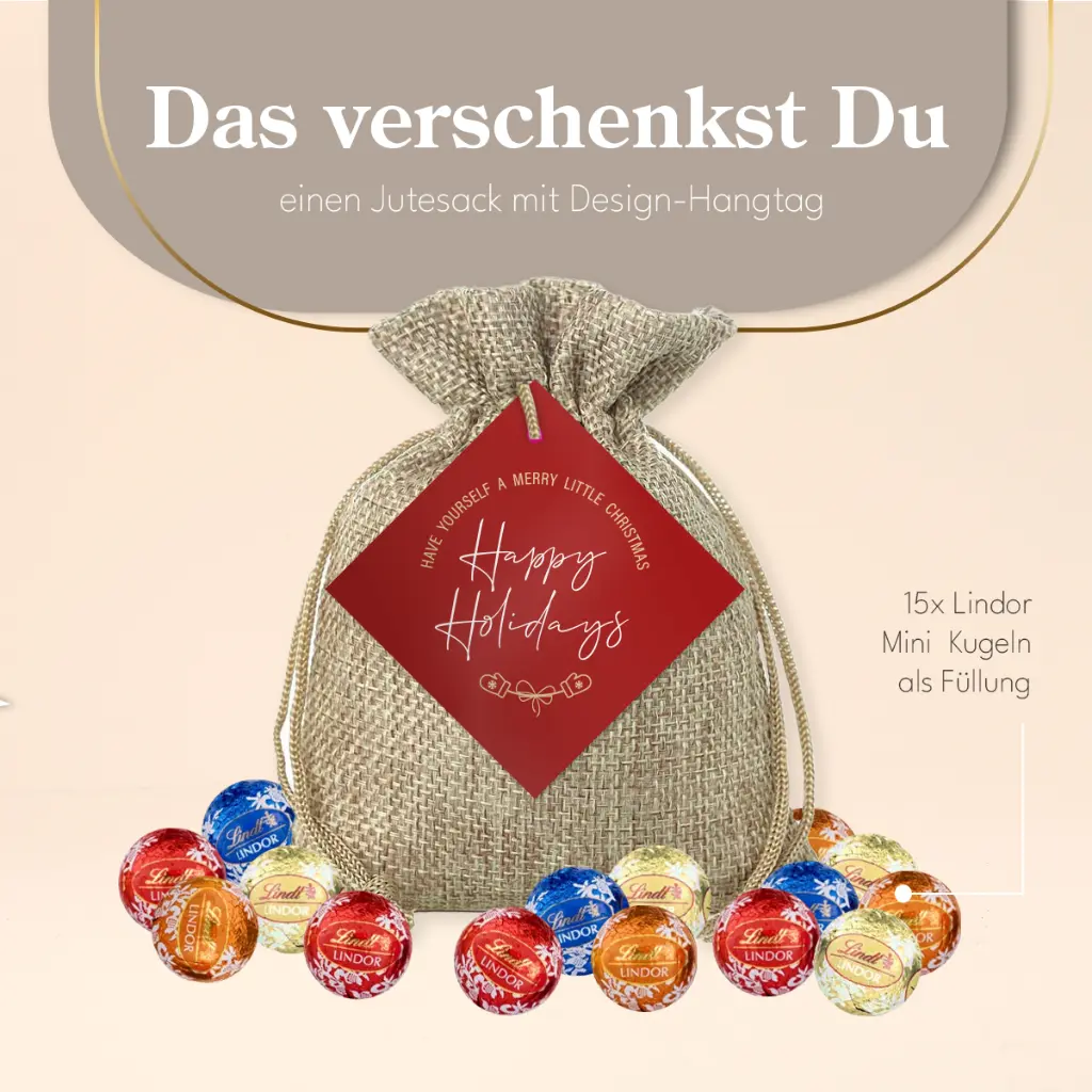 Weihnachtssäckchen "Happy Holiday" - Lindt Mini