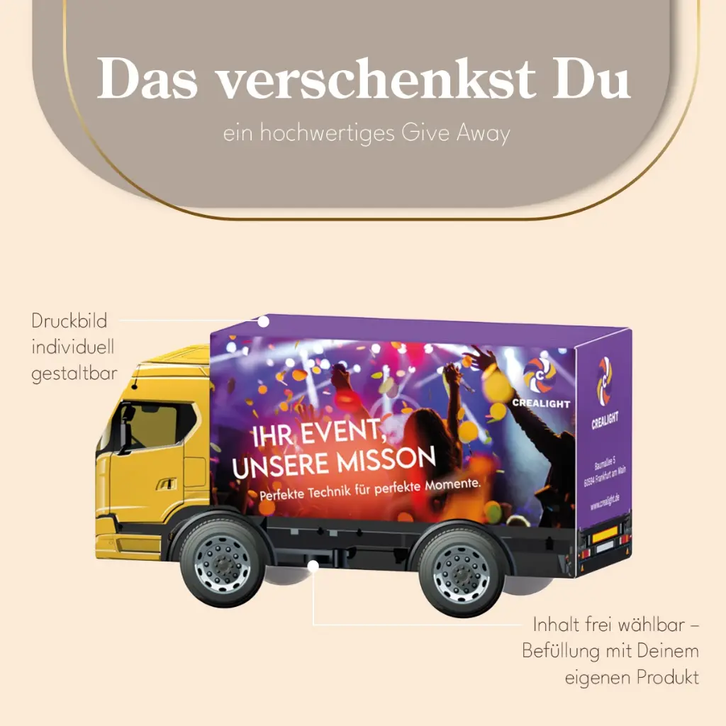 3D-Präsent LKW, zum Selbstbefüllen