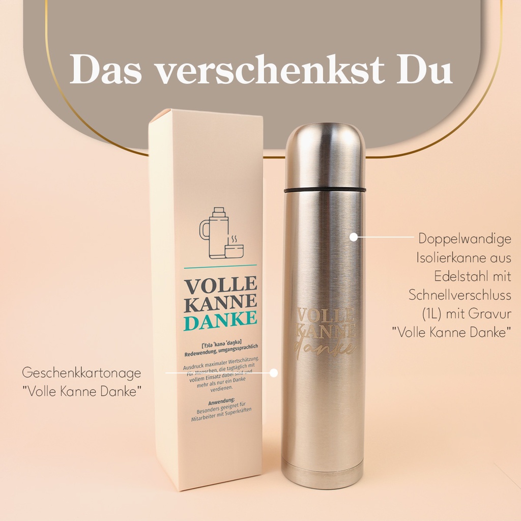 Thermoskanne "Volle Kanne Danke"