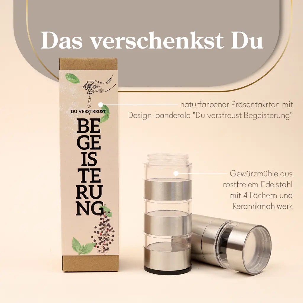 Gewürzmühle 4 in 1 "Du verstreust Begeisterung!"