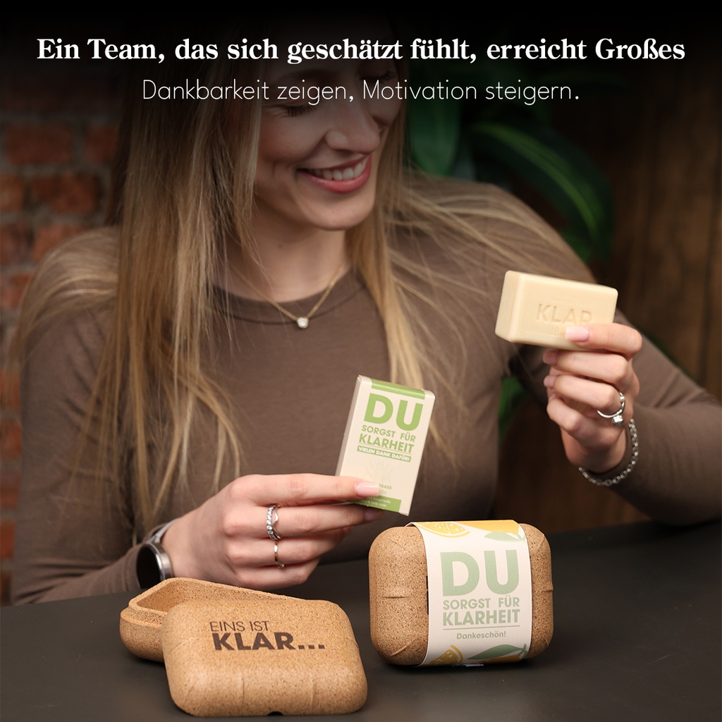 "Du sorgst für Klarheit" - Seife