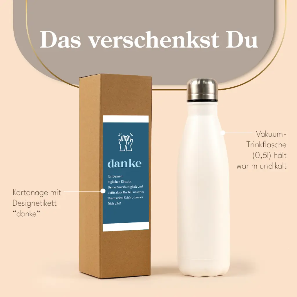 Vakuum-Trinkflasche "Danke"