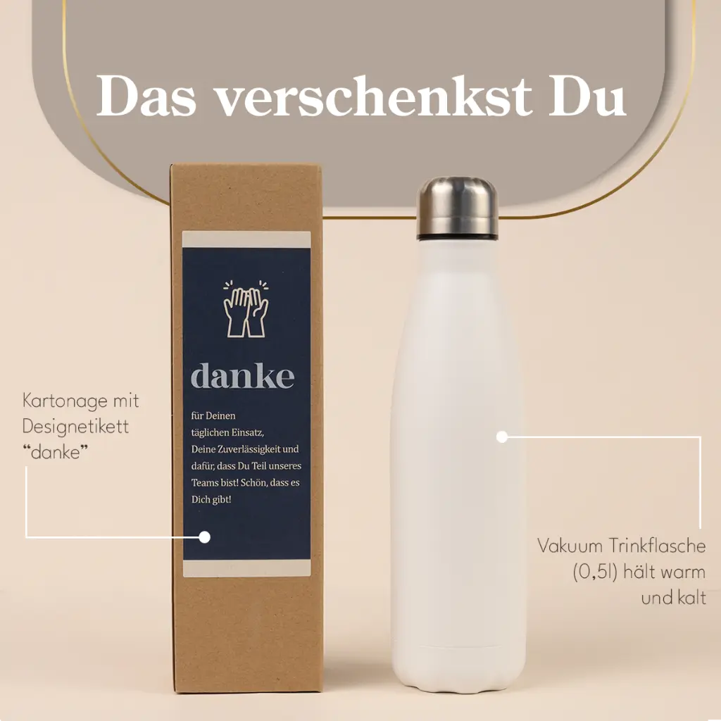 Vakuum-Trinkflasche "Danke"