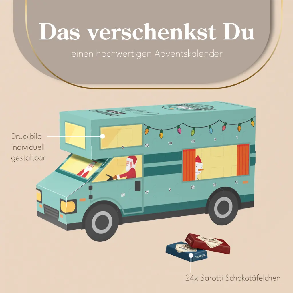 Adventskalender Wohnmobil, Sarotti Schokotäfelchen 