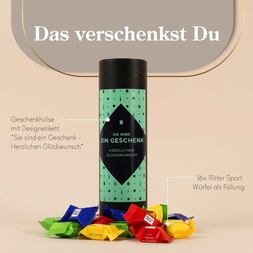 Geschenkhülse "Sie sind ein Geschenk" - Ritter Sport