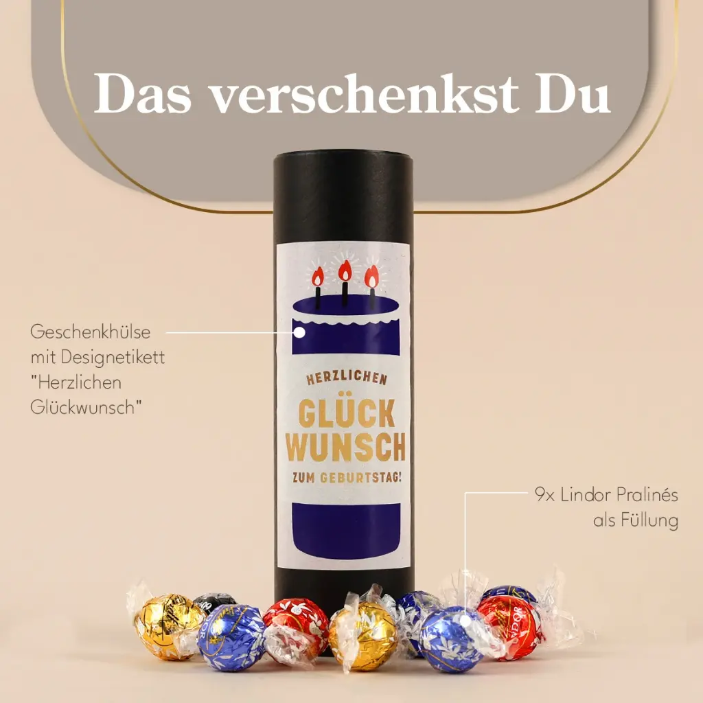 Geschenkhülse "Herzlichen Glückwunsch" - Lindt