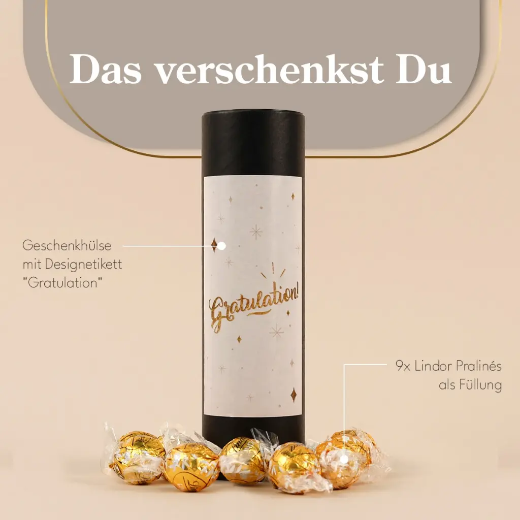Gratulation Gold - Lindt Geschenkhülse