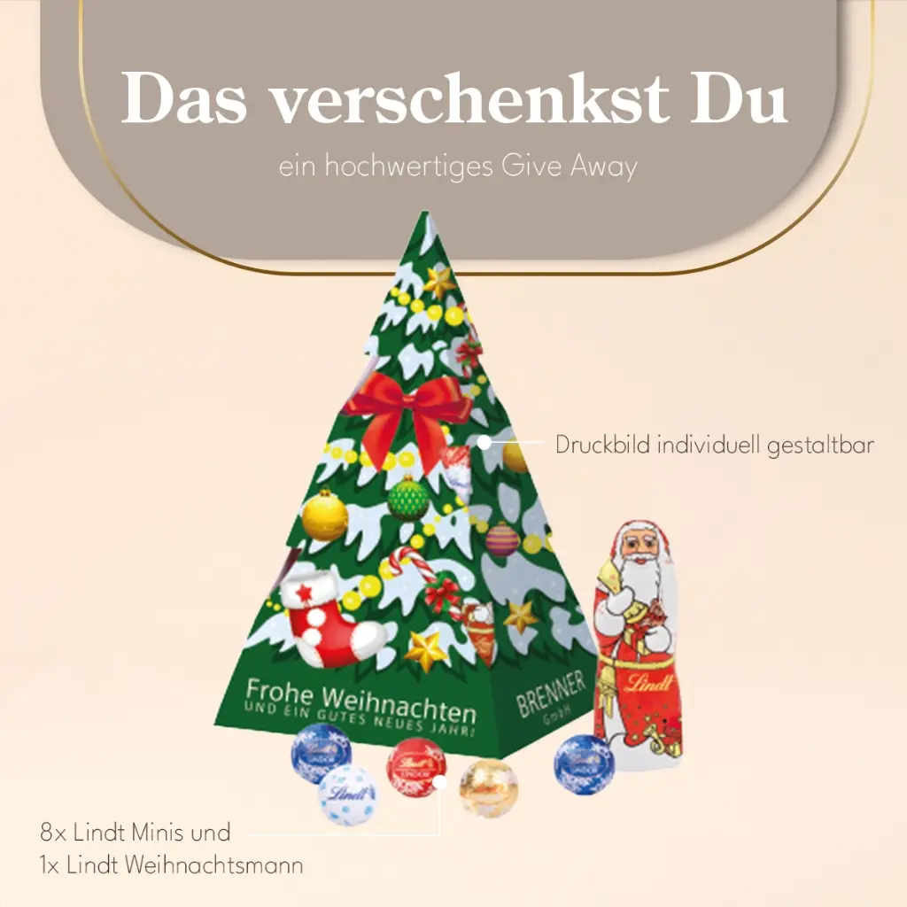 Präsent Weihnachtsbaum mit Lindt Schokoladenmischung