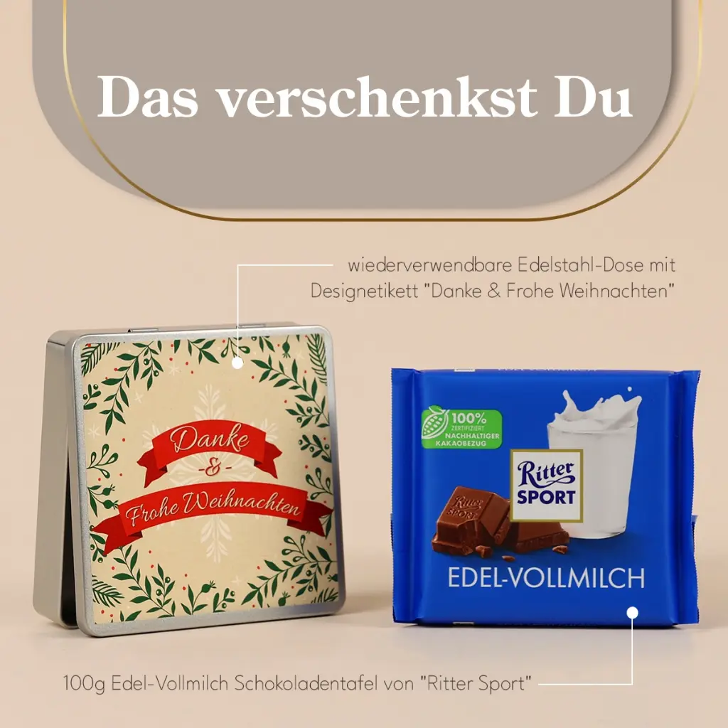 Danke & frohe Weihnachten - Ritter Sport Dose