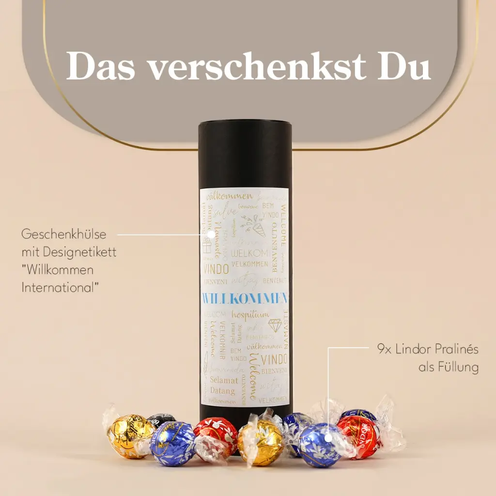 Willkommen International - Lindt Geschenkhülse