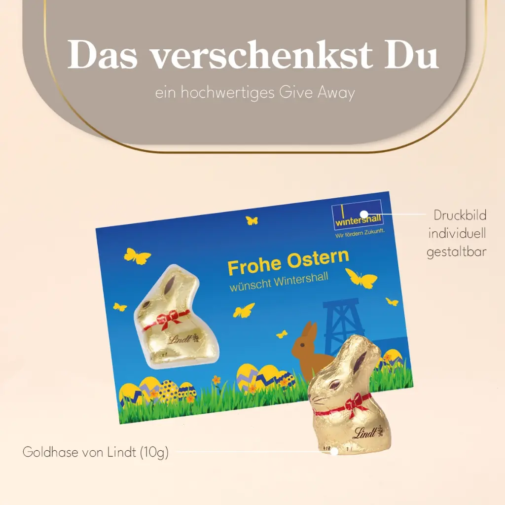 Promotion-Card Karte mit Goldhase von Lindt