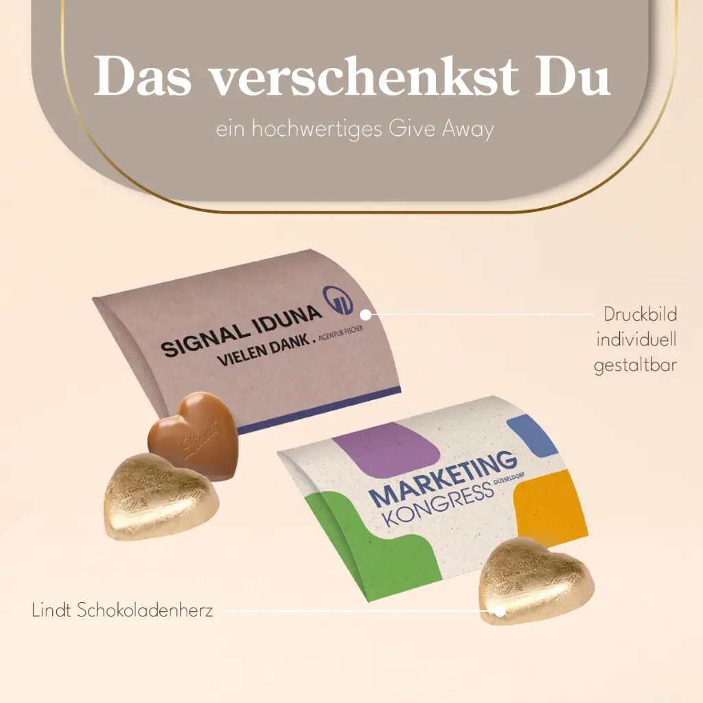 Werbebriefchen mit Lindt-Herzen