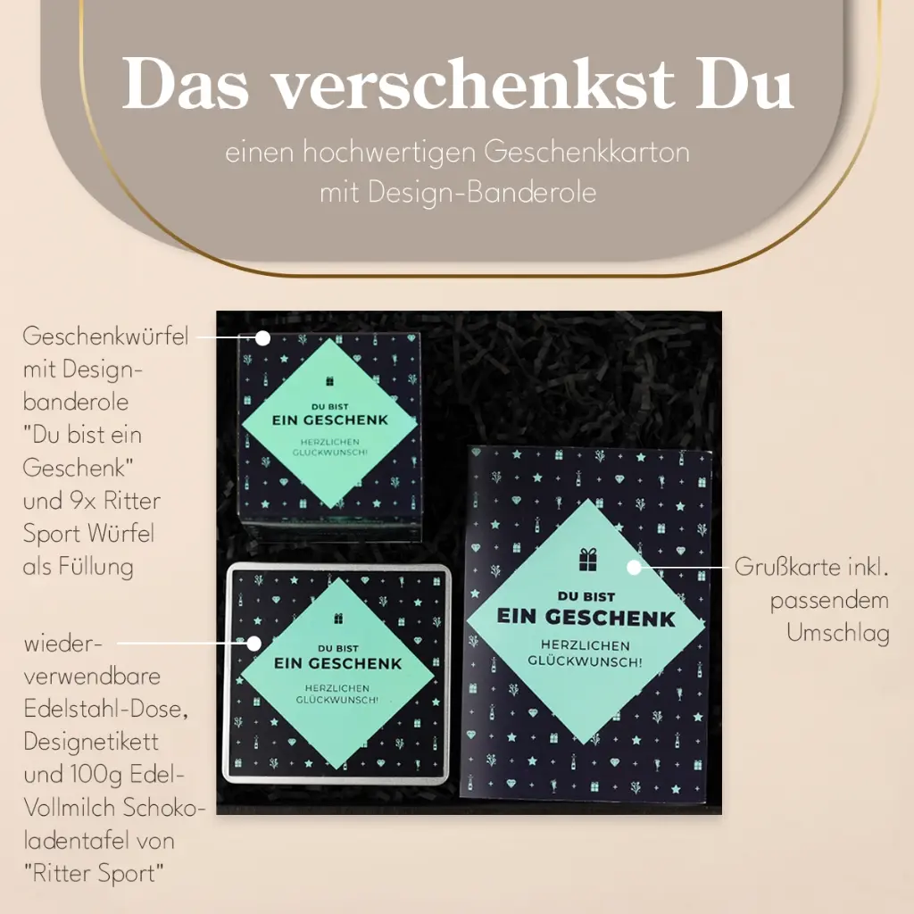 Du bist ein Geschenk „Herzlichen Glückwunsch“ – Geschenkset
